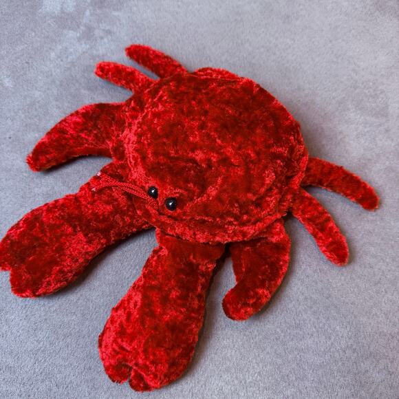 Caltoy Red Crab Hand Puppet Plush Velour Crushed Velvet - Picture 1 of 7